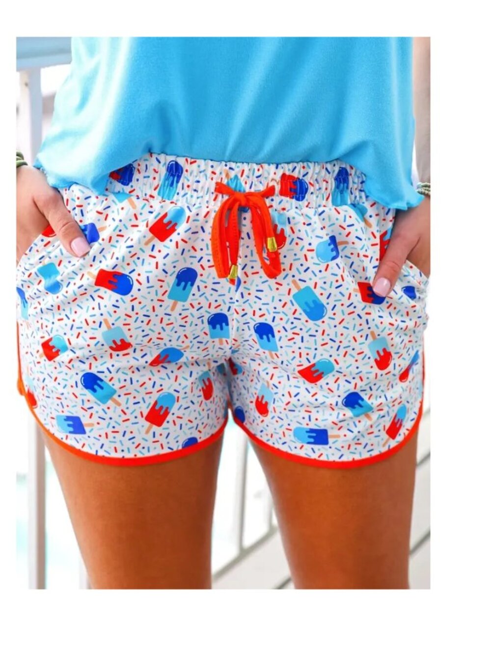 Ice Cream Drip Patriotic 4th of July Red White and Blue Everyday Shorts